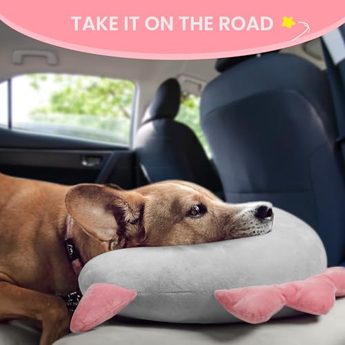 HiPetpy Dog Pillow-Soft Neck Pillows for Dogs, Washable Dog Calming Pillow - color: Pink