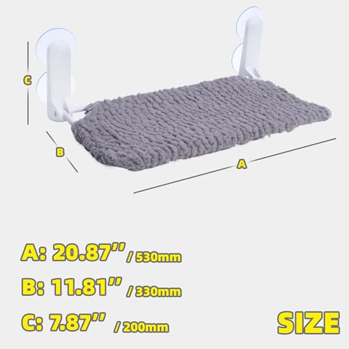 AIWIKIDE Cat Window Perch, Easy Install Bracket, Portable Wall Hammock for Indoor Cat, Grey - color: Grey, size: Cover - 1 Piece