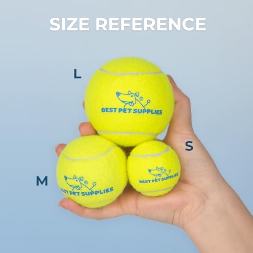 Best Pet Supplies Interactive Squeaky Dog Chew Toy, Ideal Dog Toys for Chewers, Small, Medium & Large Dogs, and Fetch Lovers - Tennis (Yellow), Small (Pack of 4) - color: Tennis (Yellow), size: Small