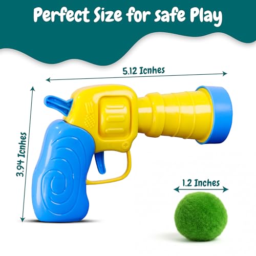 50 Count 1.2 Inches Pom Pom Balls with Cat Ball Launcher, Interactive Cat Toy for Indoor Kittens, 25 Pcs Sparkle and 25 Pcs Simple Pompoms are Included for Exercise, Training & Boredom Relief - size: 3cm With Ball Loumcher