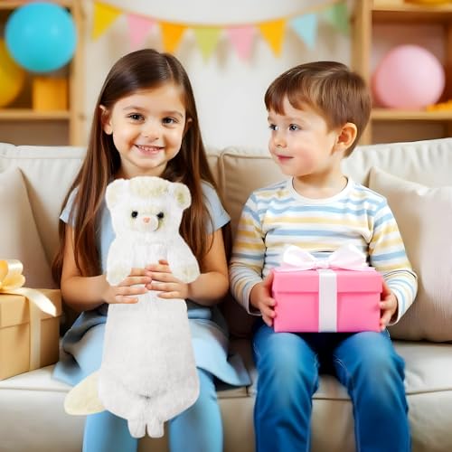20.5 Inch Ferret Plush Stuffed Animal Long Cute Ferrets Pillow Soft Doll Stuffed Cute Toys Animal Lover Gift Kid Birthday Holiday Party Favor(White Ferret) - style: White Ferret