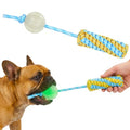 Knot Rope Dog Chew Toys, Glow in the Dark Dog Tug Toy with queaky Ball - color: Comet Ball