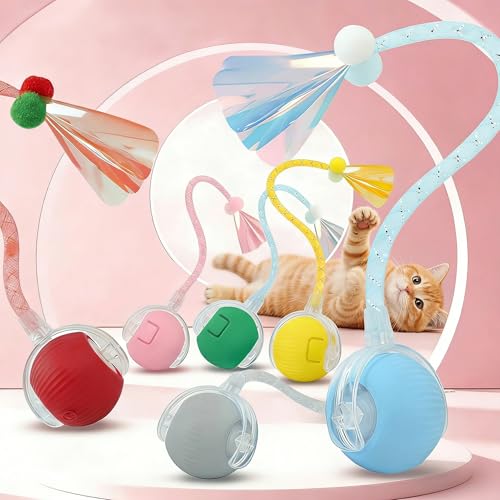 Interactive Cat Toy Ball, Automatic Rolling Toy, 3 Play Modes Rechargeable