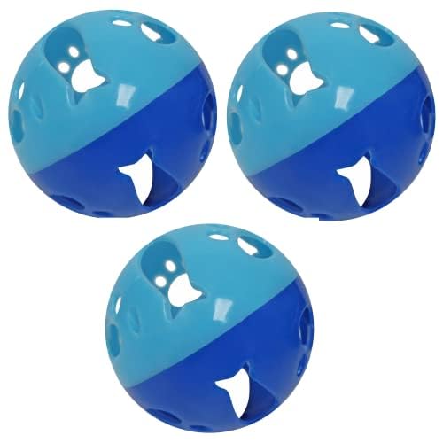 Large Cat Ball Toy with Bell – Blue (3 Pack) - color: Blue - 3 Pack