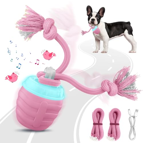 Interactive Dog Toys - Motion Activated Balls for Medium/Large Dogs, Automatic Moving Dogs Toy for Boredom, Interactive Dog Ball to Keep Them Busy(Light Pink) - color: Light Pink