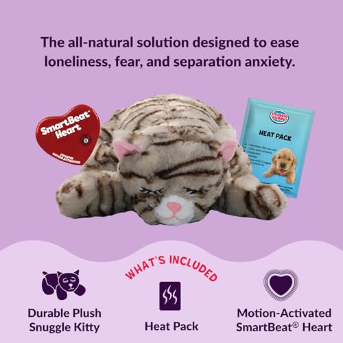 Snuggle Kitty Heartbeat Cat Toy, Calming Comfort, Kittens - Tan Tiger - color: Tan Tiger