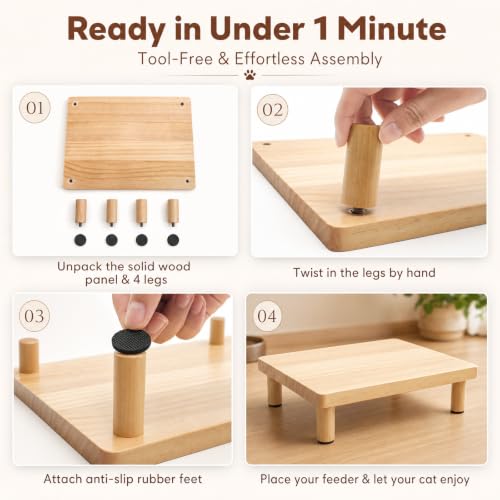 Elevated Cat Food Stand for Automatic Feeder, 2.4" Raised Cat Bowl Stand