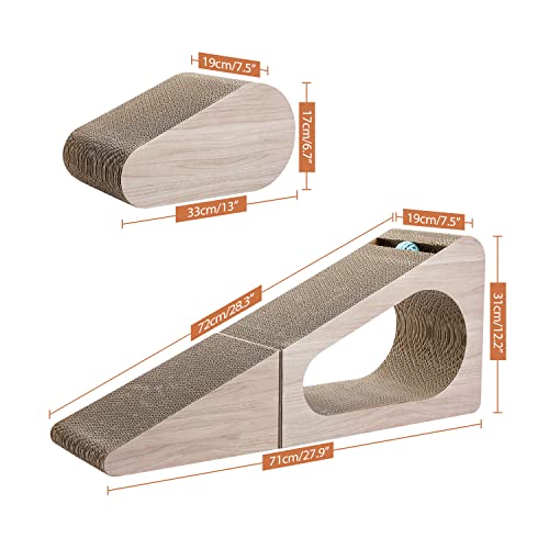 PAWZ Road 28.3" Cardboard Cat Scratcher Triangle 2 in 1 Cat Scratching Ramp