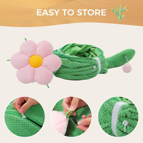 PEQULTI Flower Donut Cat Tunnel Bed Washable Plush Mat Multi for Small Pets - color: Flower