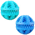 2 Pcs Dog Toy Teeth Ball,Dog Puzzle Toy,Treat Dispensing Dog Toys,Non Toxic Tear Resistant Natural Rubber Toy Ball for Pet Teeth Cleaning/Chewing/Playing/Training (Blue+Blue, 3.15in) - color: Blue+Blue, size: 3.15in
