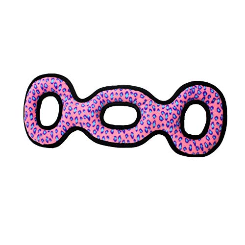 TUFFY® 2 Pack Ultimate 3WayTug Ultra Durable Plush Dog Toys - color: 2PK Pink Leopard 3Way Tug