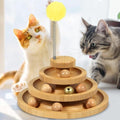 DoogCat Cat Ball Track - 3-Level Cat Ball Tower with 9 Removable Balls for Interactive Play and Mental, Physical Exercise - Large Size - size: Large - Standard
