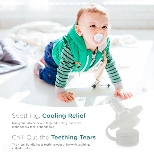 Nippii Freezable Pacifier & Ice Cube Tray, Baby Teether Toys 0-9 Months
