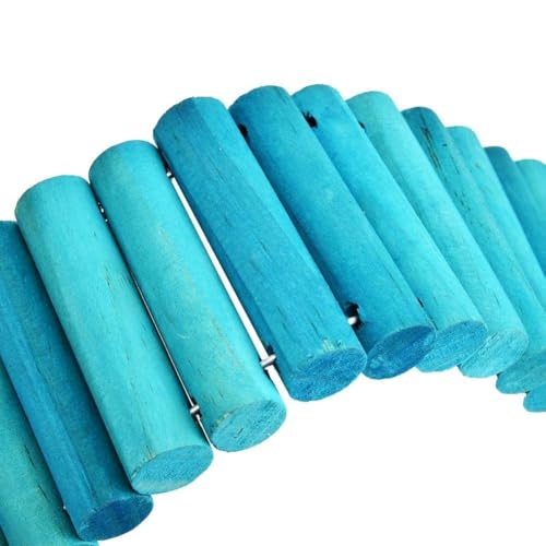 6x50cm Wooden Climbing Ladder, Bendable Metal Core