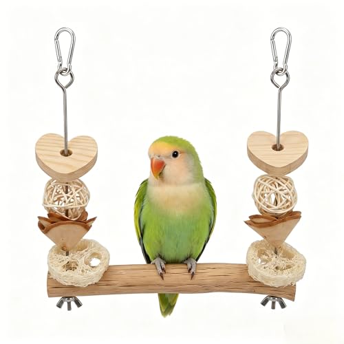 Bird Swing Perch with Chew Toys for Small Parrots, Cage Accessory