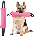 Clysoru tug Toy for Dogs Tug of War Dog Bite with 2 Strong Handles Made Durable Tear Resistant Stitches (Light Pink) - color: light pink