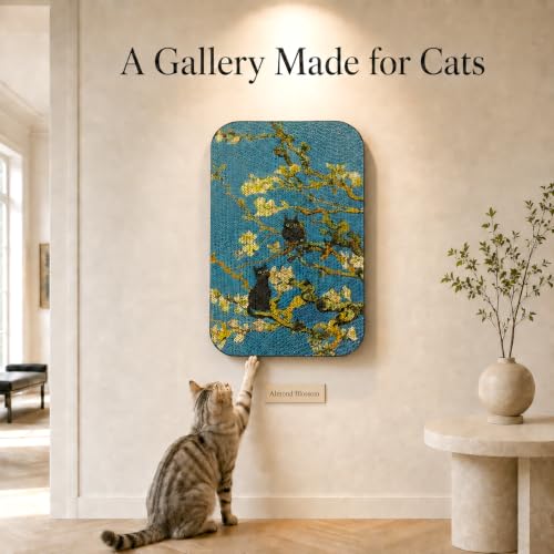 Cat Wall Scratcher, Art Cat Scratching Board for Indoor Cats - color: Almond Blossom New
