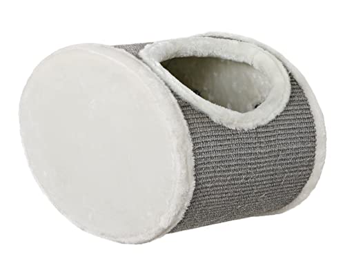 Trixie Wall Mounted Cat Lounge Set with Hammock & Condo – Climbing Shelves with Plush Condos & Sisal Steps – Wall-Mounted Cat Furniture for Scratching & Lounging – Gray, 18.75 x 11 x 11.25 in - color: Gray