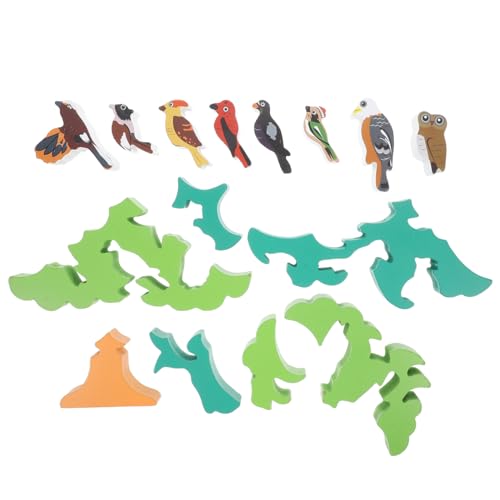 TOYANDONA 1 Set of Baby 3D Jigsaw Puzzle Wooden Tree Bird Shaped Montessori Toy Educational Preschool Learning Toys Children's Day