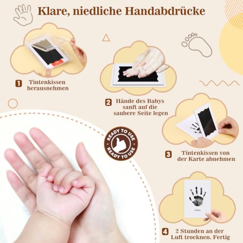 Nabance Baby Footprint Kit, Inkless Baby Hand and Footprint Kit, 6 Pack - size: 6-Pack, Regular 2.3" x 3.7"