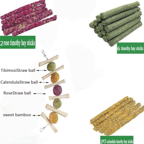 28 PCS Natural Chew Toys for Small Animals Teeth Grinding - color: 28 PCS