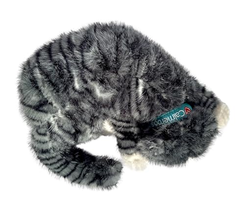 Plush Heartbeat Toy - Calming Anxiety Relief Toys for Puppies and Kittens - Heartbeat in a Soft Comforting Pet Plush for Dogs and Cats (Grey Stripe) - color: Grey Stripe
