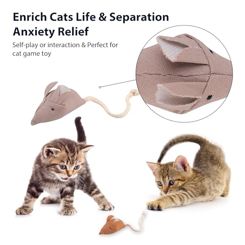 Catnip Mice Cat Toys, 6 Pcs Interactive Fabric Mouse Toys for Indoor Cats - size: Small