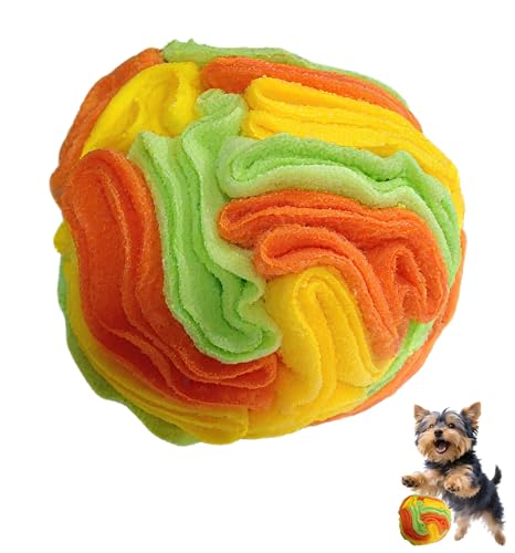 Interactive Dog Snuffle Ball for Puppy (Yellow and Orange)