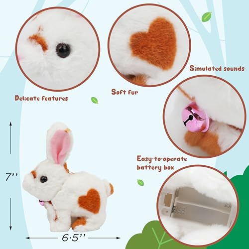 Easfan Brown Jumping Bunny Talking Interactive Plush Toy Gift for Kids - style: Bunny_Brown