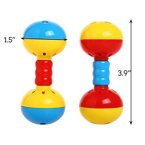 QBLEEV 2 Pack Parakeets Conures Foot Toys, Bird Rattles Bells Play Gym Toy - color: Rattles Balls