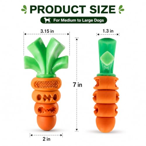 Aggressive Chewer Dog Toys, Durable Carrot Teeth Cleaning Toy