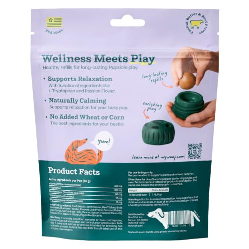 WOOF Pupsicle Refill Pops for Calming - Long-Lasting Refills for the Pupsicle Toy to Promote Calm - Calming Dog Treats - Magnesium for Dogs- XL Pops - 5 Count - 2 Pack - size: X-Large 10 Count
