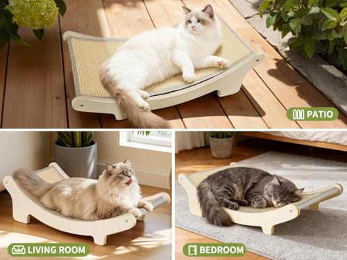 HOTEAGLE Cat Scratcher Bed for Indoor Cats, Upgraded Thicken Support Rods - size: Large