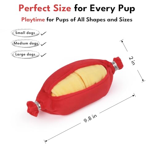 CHEWFFON Snuffle Dog Toy, Interactive Crinkle Toy for Enrichment - style: Sausage