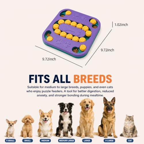Cat Puzzle Toy, Treat Dispenser & Slow Feeder for Cat and Dog (purple) - color: purple