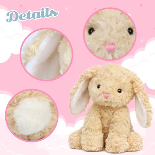 Hopearl Adorable Plush Bunny Toy Floppy Rabbit Ultra Soft Stuffed Animal Holiday Birthday Gift for Boys Girls Kids Toddlers, Brown, 9'' - style: Brown Bunny
