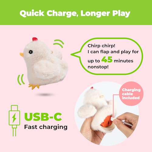 Best Pet Supplies Catify Interactive Flapping Cat Toy - Chick, Beige - color: Flapping Chick Beige