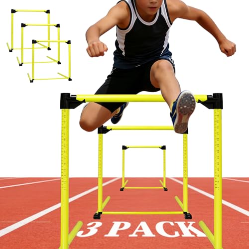 3 Pack Adjustable Height Hurdles Training Equipment, Detachable