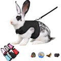 Rabbit Harness with Leash Set Escape Proof, Soft Bunny Mesh Vest Black XL - color: Black, size: XL (Neck:7"-11.5" Chest:9.8"-15.7")