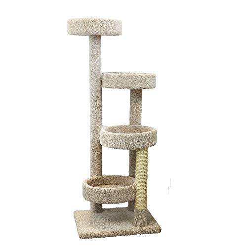 New Cat Condos Cat Tree, Beige - color: Beige