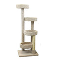 New Cat Condos Cat Tree, Beige - color: Beige