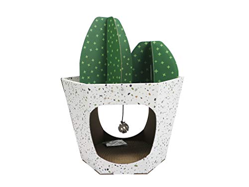 American Cat Club Cat House with Scratcher & Catnip included - Cactus Den - style: Cactus Tree