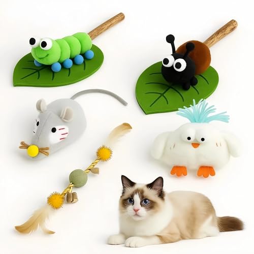 Catnip Toys for Cats, 5 Pack Interactive Cat Toys Set - color: 5Pack-Mouse-1
