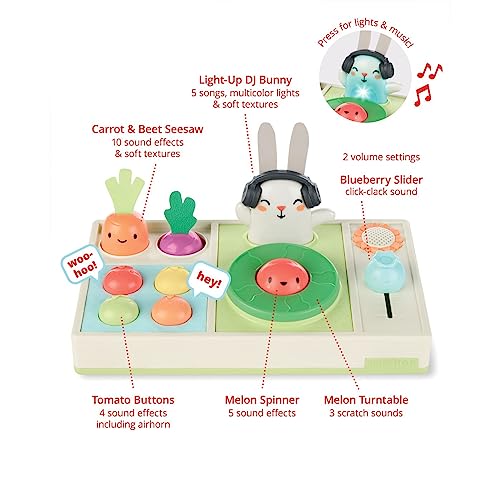 Skip Hop Baby Musical DJ Set Toy with Lights, Songs, Sound Effects, and Soft Textures, Farmstand Let The Beet Drop DJ Set - color: Dj Set