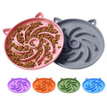 2Pcs Silicone Slow Feeder Cat Bowl,Puzzle Feeder,Interactive Toys,Slow Feeding cat Bowl Suitable for All Dry and Wet Foods,Easy to Clean Silicone Bowls(Grey and Pink) - size: Grey / Pink