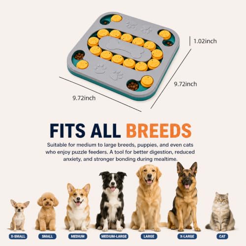 Cat Puzzle Toy, Treat Dispenser & Slow Feeder for Cat and Dog (grey) - color: grey
