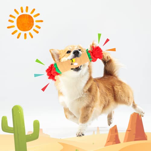 lilfrd Burrito Snuffle Mat Dog Toy, Squeaky Crinkle Rope Puzzle Taco Toy - style: Burrito
