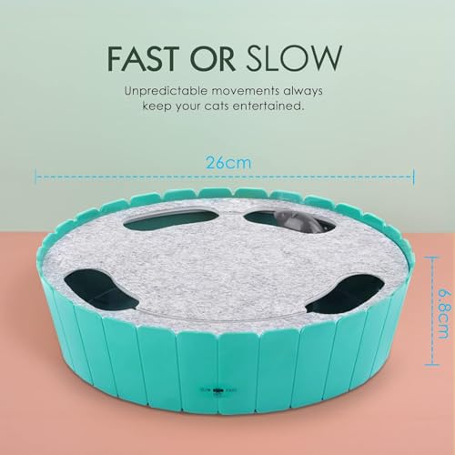 Pawaboo Interactive Cat Toy with Running Mouse, Automatic Track Kitten Toy - color: L-Lake Blue