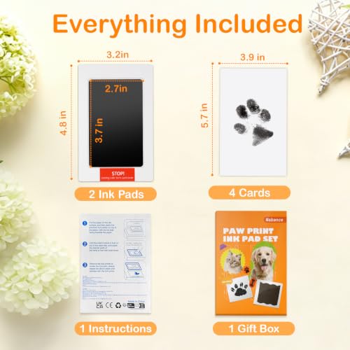 Nabance Paw Print Kit for Dogs & Cats, Inkless Pet Paw & Nose Print, 2 Pack - size: Medium(2 Pack)