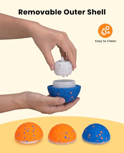Xeuch Smart Interactive Dog Toy Balls, Automatic Moving Ball for Puppy, Medium and Large Dogs, ETPU Material, Motion Activated Rolling & Rotating Bouncy Toy for Dog Enrichment & Stimulation - color: Blue and Orange